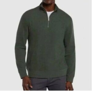 Banana Republic Mens L Green 1/4 Zip Sweater Mock neck